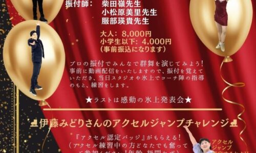 世界アイススケートデーイベントCHOREOGRAPHER ON ICE 12月１４日 参加者募集!